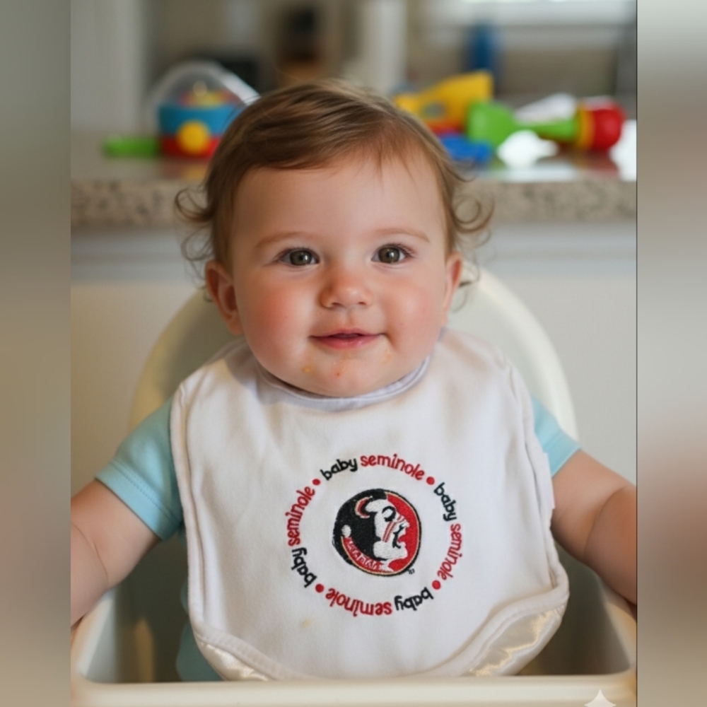 Lot of 2 Florida State FSU Baby Seminoles Bibs By Baby Fanatic